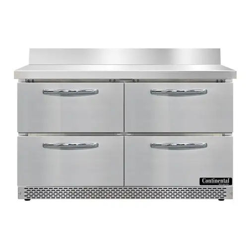 Continental SWF48NBS-FB-D 48" W Worktop Freezer W/ (2) Sections & (4) Drawers, 115v