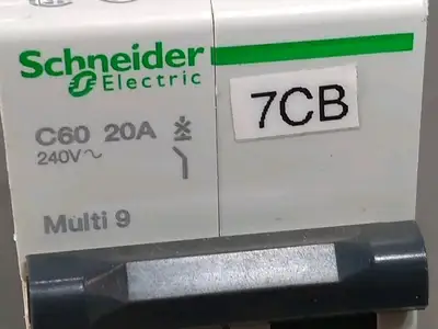 Schneider Electric 60154 20A C60 240V 2 Pole Multi 9 Breaker Loc4C4