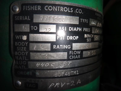 Fisher 2" 1500 Class Steel Butt Weld Control Valve