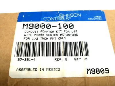 M9000-100,M9809 | Johnson Controls M9000-100 Conduit Adaptor For M9000 Actuators 1/2" FMT 10-PACK - New – Open box