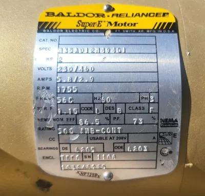 USED BALDOR 2 HP