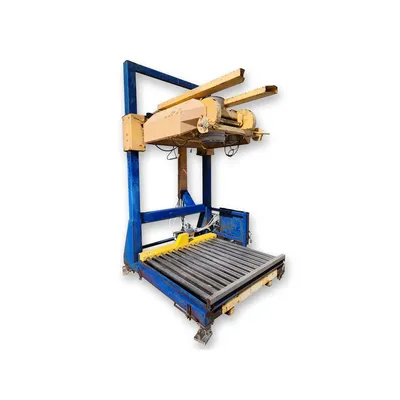Used Flexicon Rear Post Bulk Bag Filler with powered roller conveyor