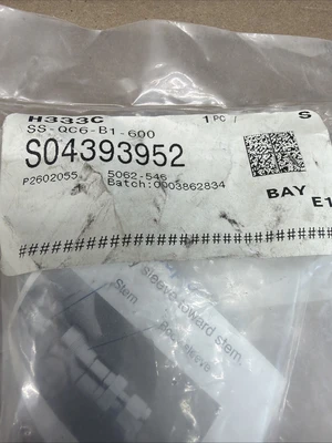 NEW Swagelok SS-QC6-B1-600