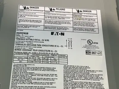 New | in-Stock EATON DG222NGB Disconnects Ohio US | HGR 24 #1278487