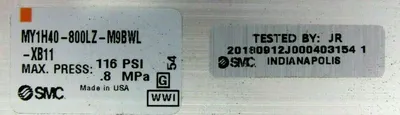 NEW SMC MY1H40-800LZ-M9BWL-XB11 RODLESS CYLINDER MY1H40800LZM9BWLXB11