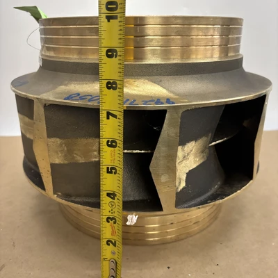 New! Large 8 Vain Brass Impeller With 2 1/2”bore.