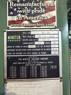 USED 1982 MINSTER E2-150-42-30