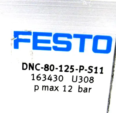 NEW FESTO DNC-80-125-P-S11 PNEUMATIC CYLINDER 12BAR MAX DNC80125PS11