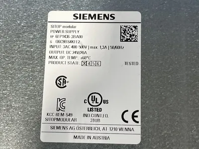 Used SIEMENS 6EP14363BA00 DIN Rail Power Supplies Ohio US | HGR 24 #1094862