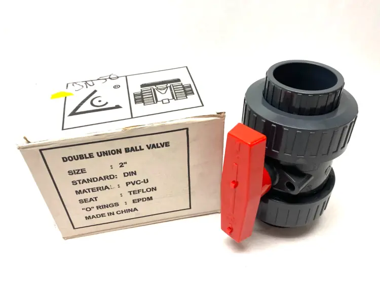 Used UNBRANDED DN50 2" DOUBLE UNION BALL VALVE PVC-U, TEFLON SEAT, EPDM SEALS Valves/Fittings | Maverick Industrial Sales #1104999