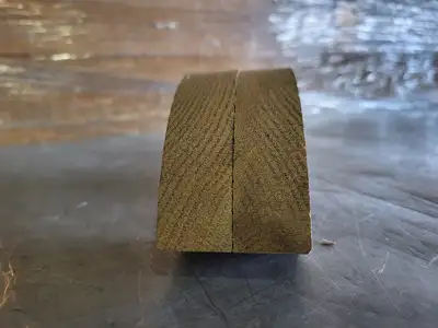 Wooden Quarter Circular Curve, 6"L x 2"W, Set of 4