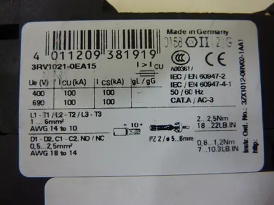USED SIEMENS 3RV1021-0EA15