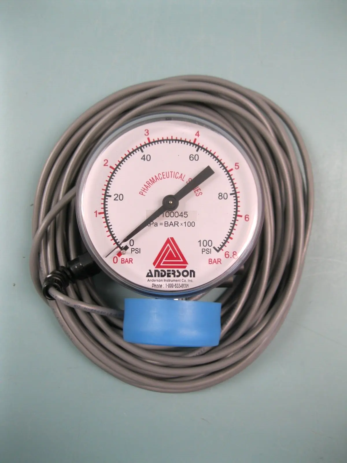 NEW Anderson 1 1/2" Tri-Clamp 100 PSI Sanitary Wired Diaphragm Pressure Gauge E8