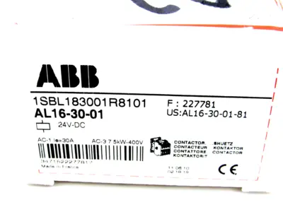 NEW ABB AL16-30-01 CONTACTOR 24VDC 1SBL183001R8101