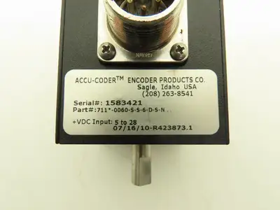 Encoder Products Co. Accu-Coder Rotary Encoder 3/8" Dual Output Shaft 24VDC