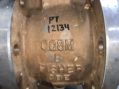 8" -150# Fisher V-Ball Control Valve Type V150 , Stainless