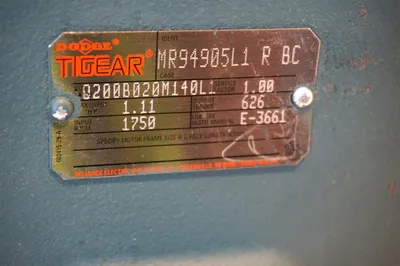 DODGE TIGEAR MR94905L1 GEAR REDUCER 1750 R.P.M.