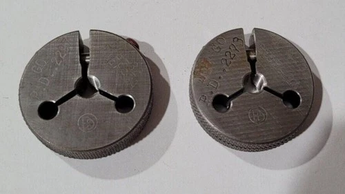 Set of 1/4-32 UNEF-3A GO & NO GO Set Thread Ring Gage P.D. .2297 and .2273 Gages