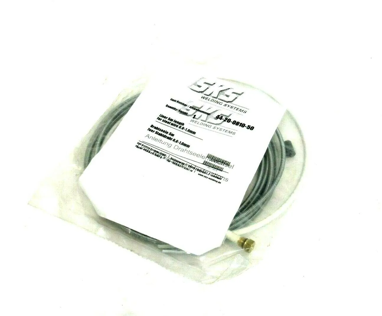NEW SKS 44-20-0810-50 WELDING LINER LENGTH 5M STEEL WIRE 0.8-1.0MM 4420081050