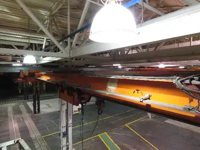 Cleveland Tramrail P&H 11 Ton Double Girder Underhung Bridge Crane 34' 10" Span