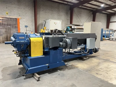 4.5" John Brown/Egan Ram Stuffer Extruder, 32:1 L/D, 250 Hp AC Motor