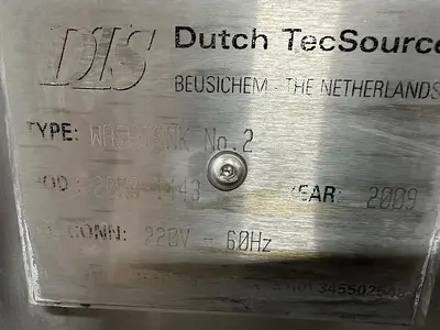 USED 2009 DTS DUTCH TECSOURCE WASHTANK NO. 2