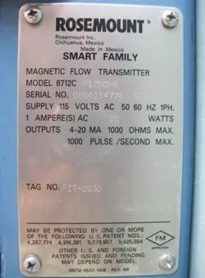 USED Rosemount 8712 CR12N0M4