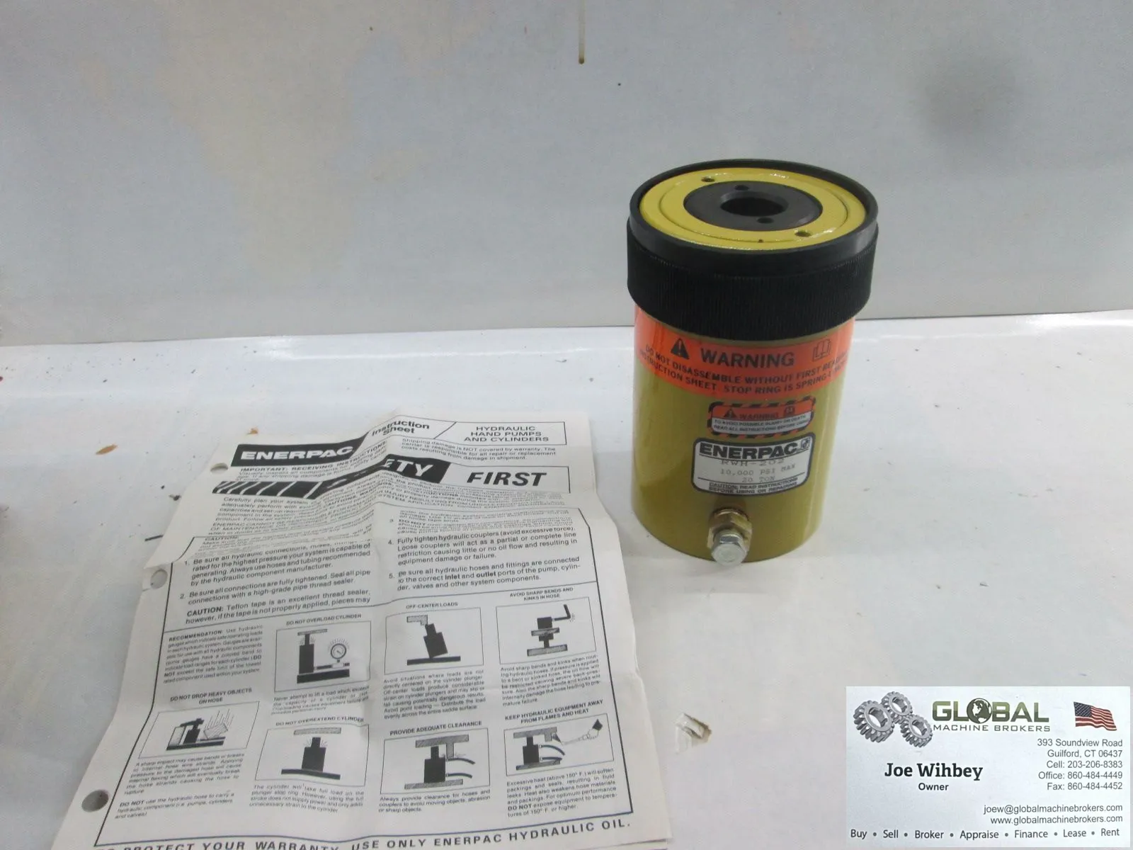 Enerpac RWH-202 Hollow Plunger Hydraulic Cylinder 23500lbs cap. 2.02" Stroke