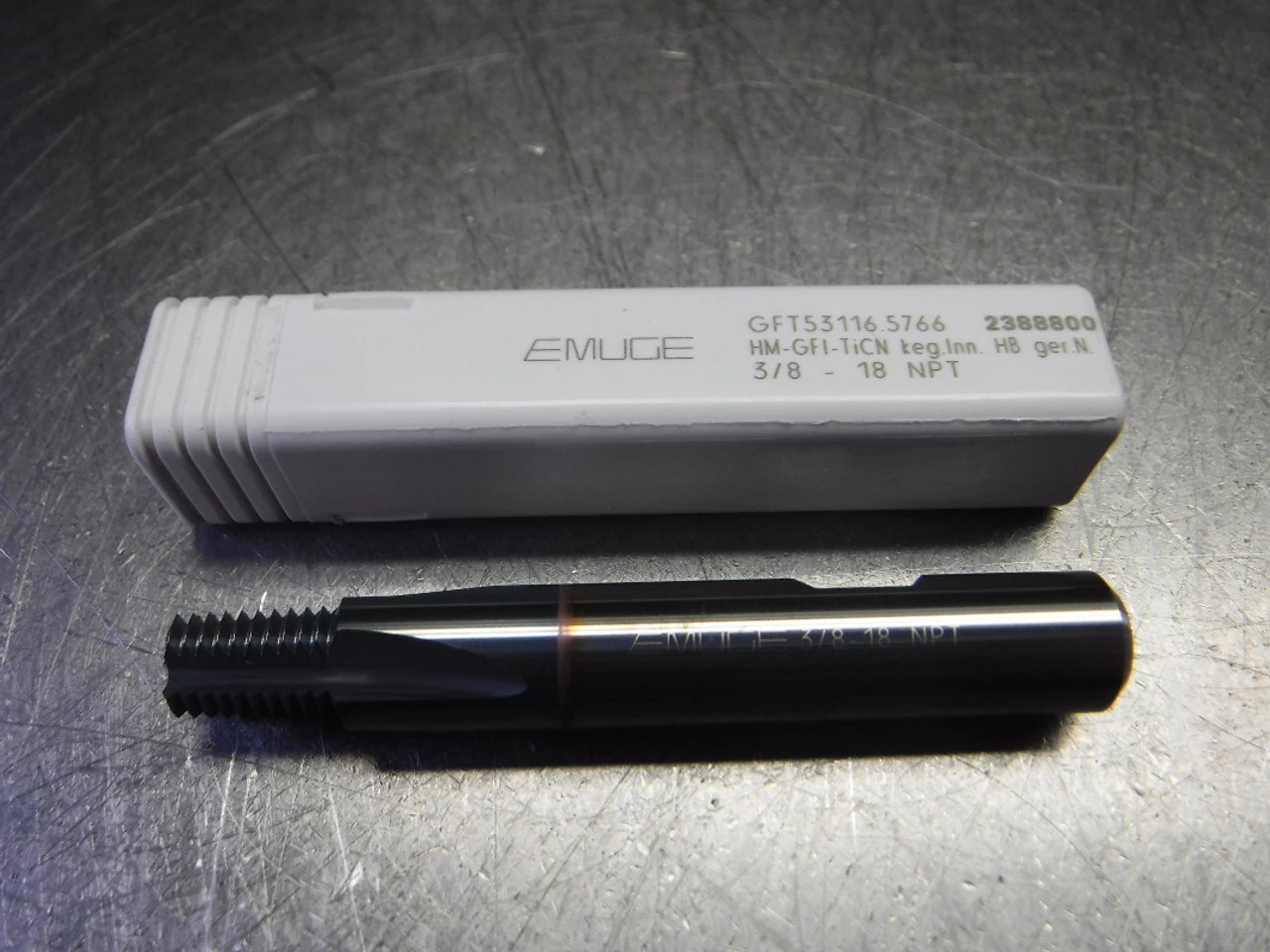 Emuge 3/8-18 NPT 4 Flute Carbide Thread Mill 1/2" Shank GFT53116.5766 (LOC2801B)