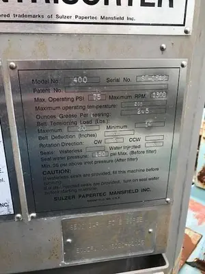 Bird Voith Sulzer M400 Screen Body