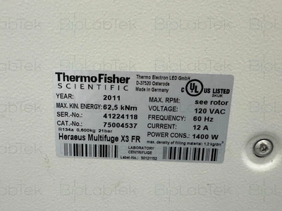 USED Thermo Scientific Heraeus Multifuge X3 FR