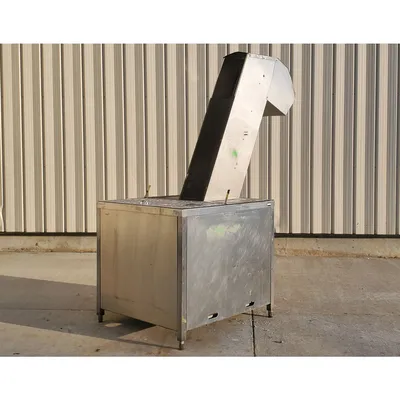 Used Stainless Steel 12"W Cleated Incline Belt Conveyor 6'-3" Disch. Ht