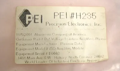 PRECISION ELECTRONICS IN H235-11053 ISO AMPLIFIER MODULE