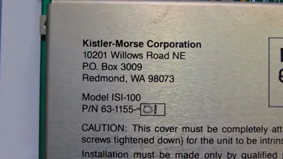 Kistler-Morse Power Supply Controller Enclosure 63-1155-01 ISI-100-ISBW Used