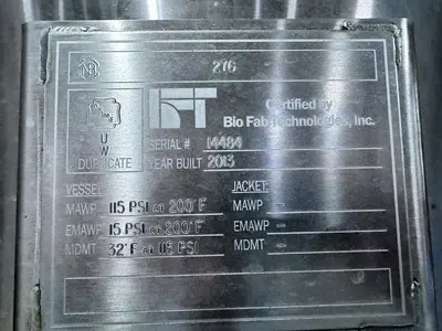 USED 2013 BIO FAB TECHNOLOGIES, INC. BUFFER TANK SKID