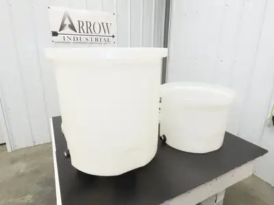 HDPE Polyethylene Plastic Water Mix Tank with Lid & Drain 40/80 Liter  Lot of 2