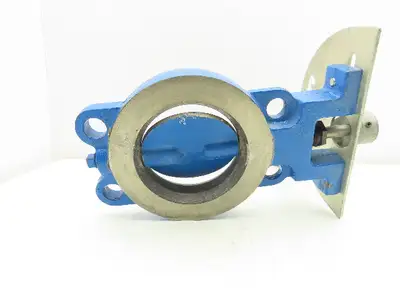 4" Wafer Style Steel Butterfly Valve Metal Seated with Handle