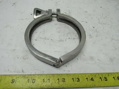 Waukesha Cherry-Burrell 4" Sanitary Hinged Split Clamp Stainless Steel