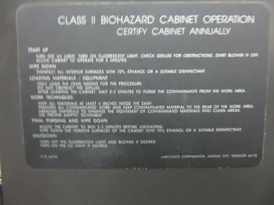 2001-700 LABCONCO CHEMICAL LAB FUME SAFETY EXHAUSTHOOD PURIFIER CLASS 11