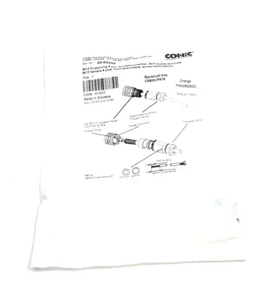 New | in-Stock Conec, Beckhoff Field Attachable M12 Socket, Female 5-Pin Electrical Fittings Michigan US | Maverick Industrial Sales #1390780