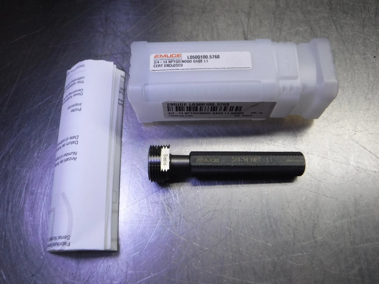 Emuge 3/4-14 NPT Go / No Go Threaded Gage L0500100.5768 (LOC2756B)