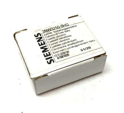USED SIEMENS SENTRON CYLINDRICAL FUSE, SLOW-BLOW, 20A, BOX OF 10