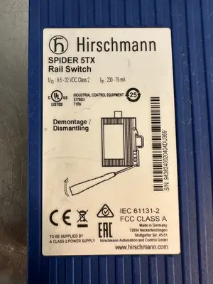 Hirschmann Spider 5TX 32VDC Class2 Rail Switch (5.4.5)