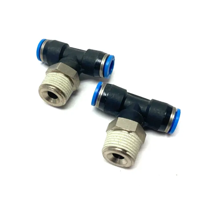 Used FESTO PUSH-IN RUN TEE FITTING 3/8" THREAD 8MM TUBE Hoses | Maverick Industrial Sales #1114071