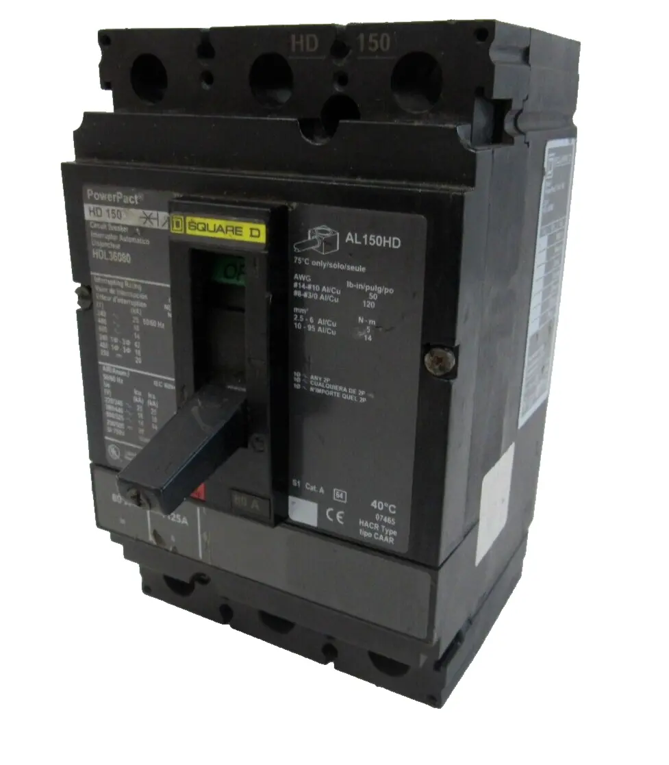 USED SQUARE D HDL36080 CIRCUIT BREAKER 80AMP