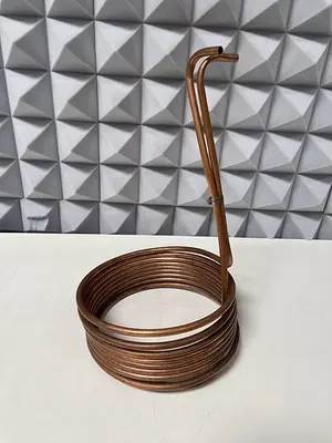 USED 21' COILED SPIRAL COPPER WIRE FOR IMMERSION 3/8" OD