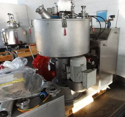 GFT V 63-U perforate basket centrifuge, Hastelloy C22.