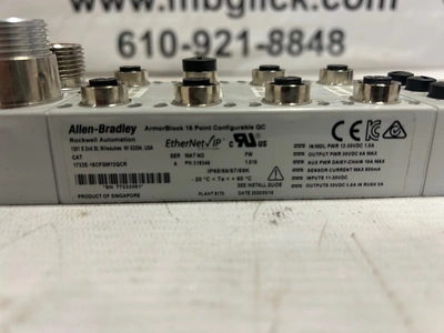 Allen Bradley 1732E-16CFGM12QCR/A ArmorBlock 16-Pt I/O Module /w EtherNet