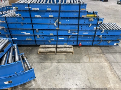 Accuglide/Buschman 1303 Roller Conveyer set, 130' (3 of 5'6" cur