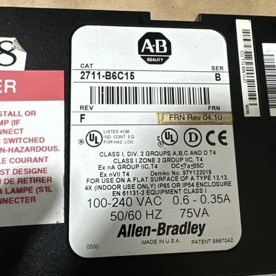 USED Allen-Bradley 2711-B6C15
